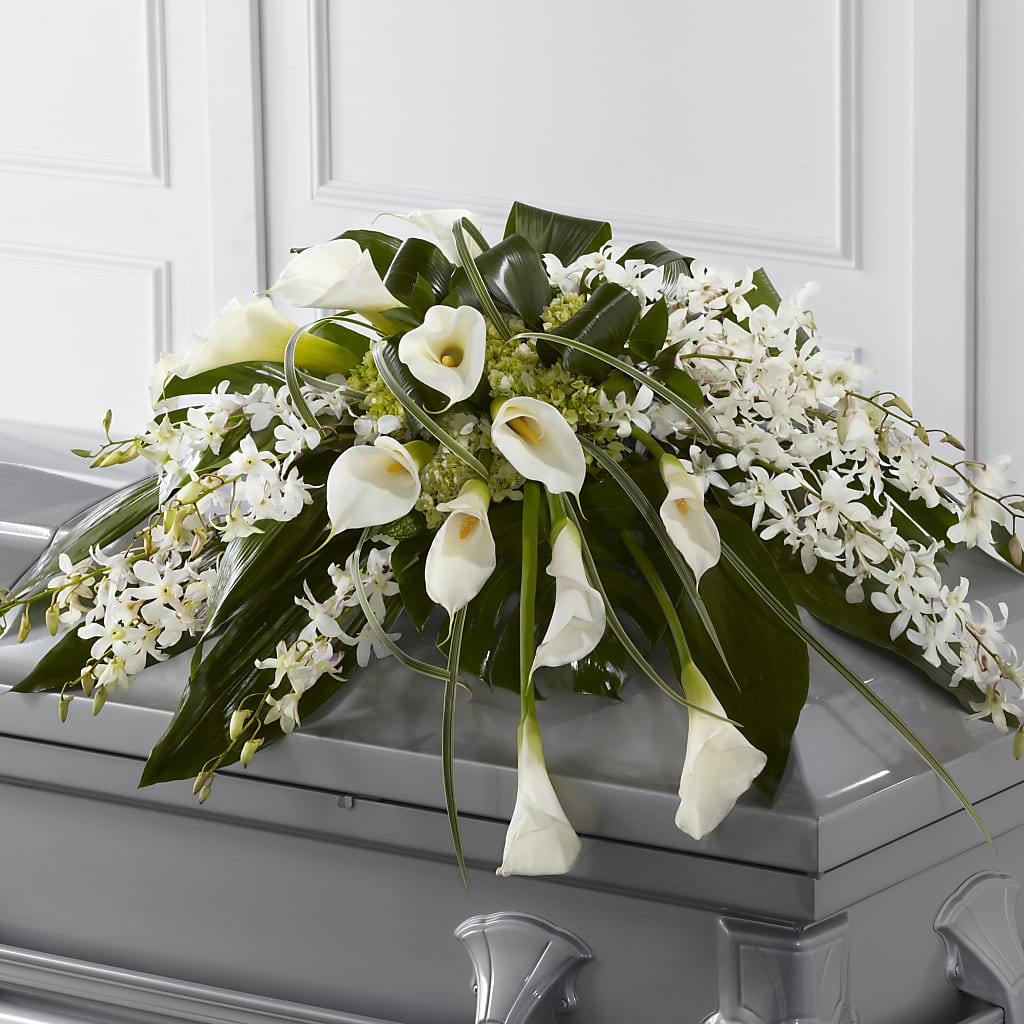 Angel Wings Casket Spray – Realm Of Blooms, Carnegie PA