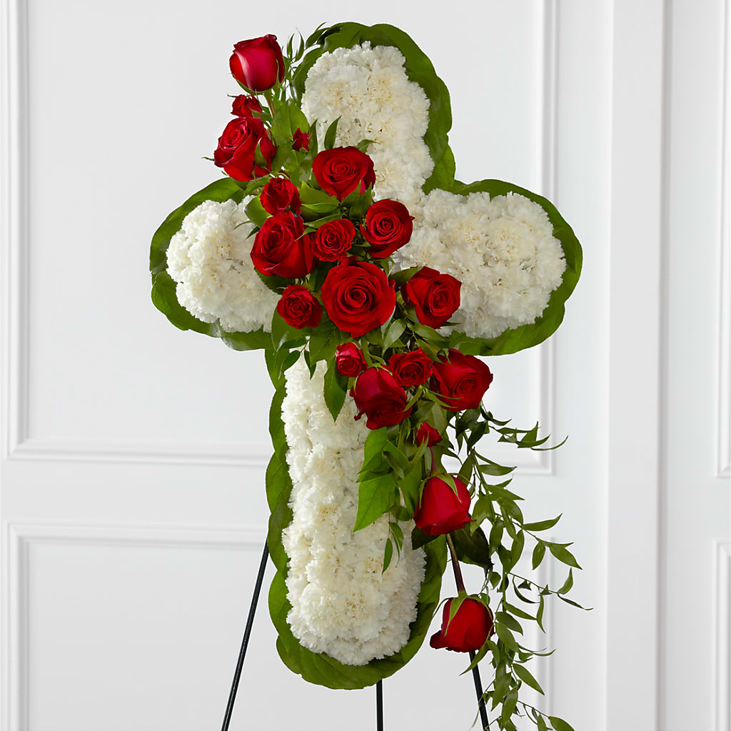 Floral Cross Easel – Realm Of Blooms, Carnegie PA