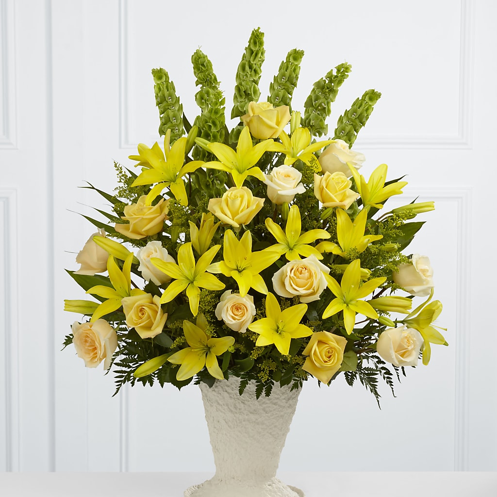 Golden Memories Arrangement – Realm Of Blooms, Carnegie PA