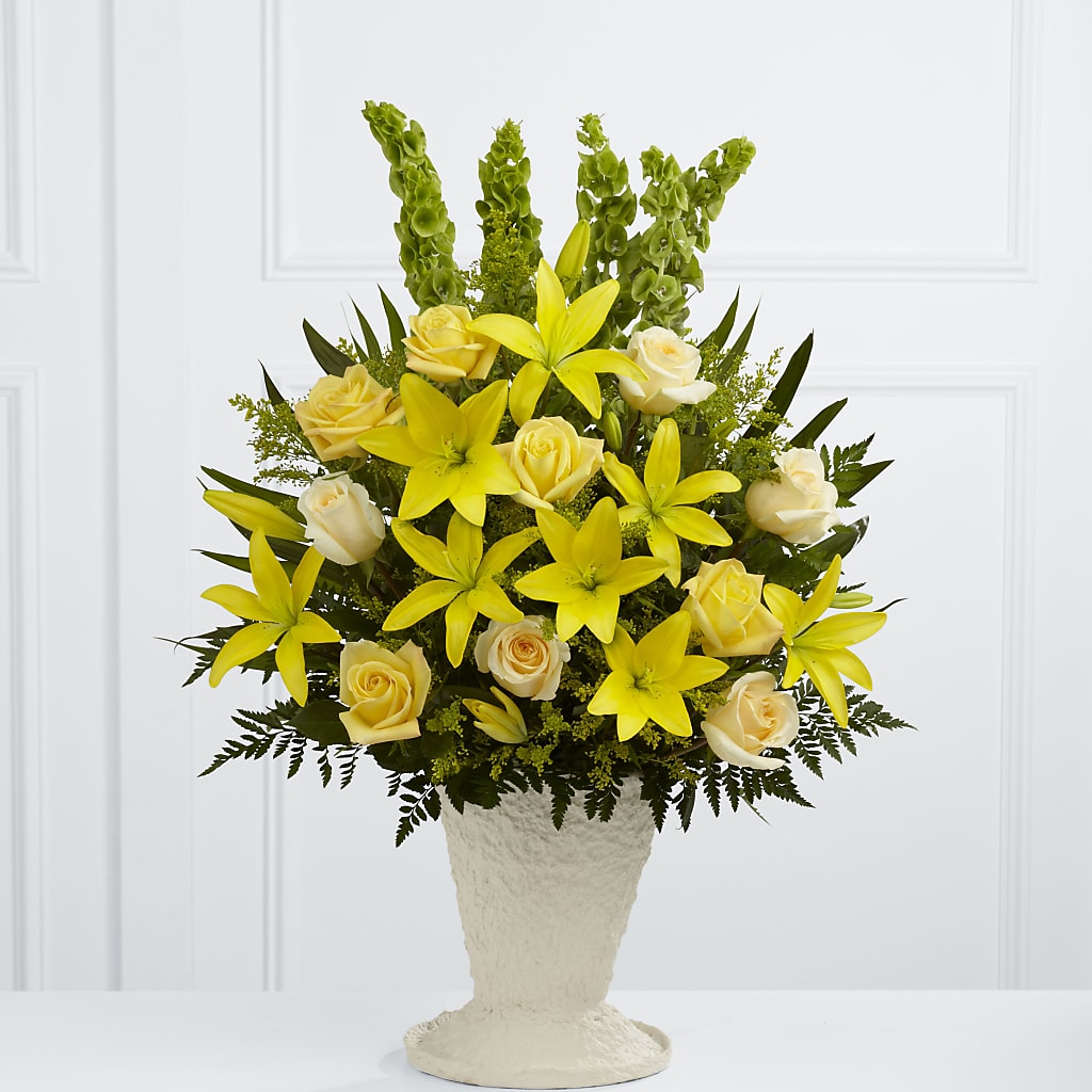 Golden Memories Arrangement – Realm Of Blooms, Carnegie PA