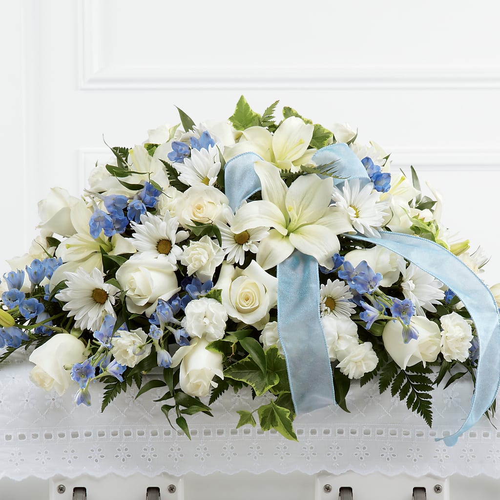 Tender Treasure Casket Spray – Realm Of Blooms, Carnegie PA