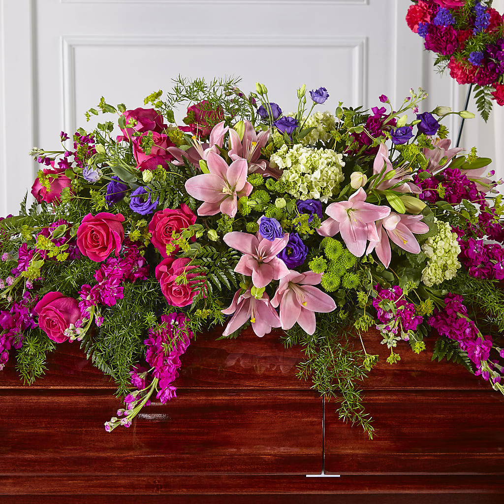 Radiant Tribute Casket Spray – Realm Of Blooms, Carnegie PA