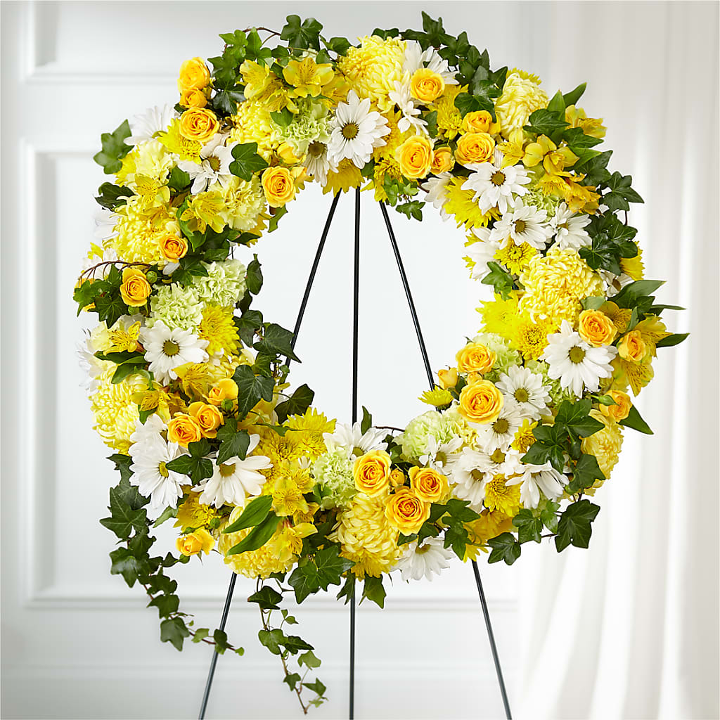Golden Remembrance Wreath – Realm Of Blooms, Carnegie PA