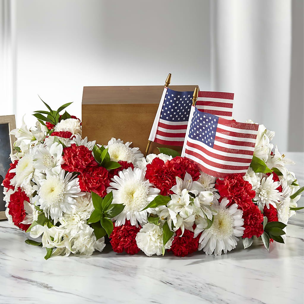 Spirit of Patriotism Cremation Adornment – Realm Of Blooms, Carnegie PA