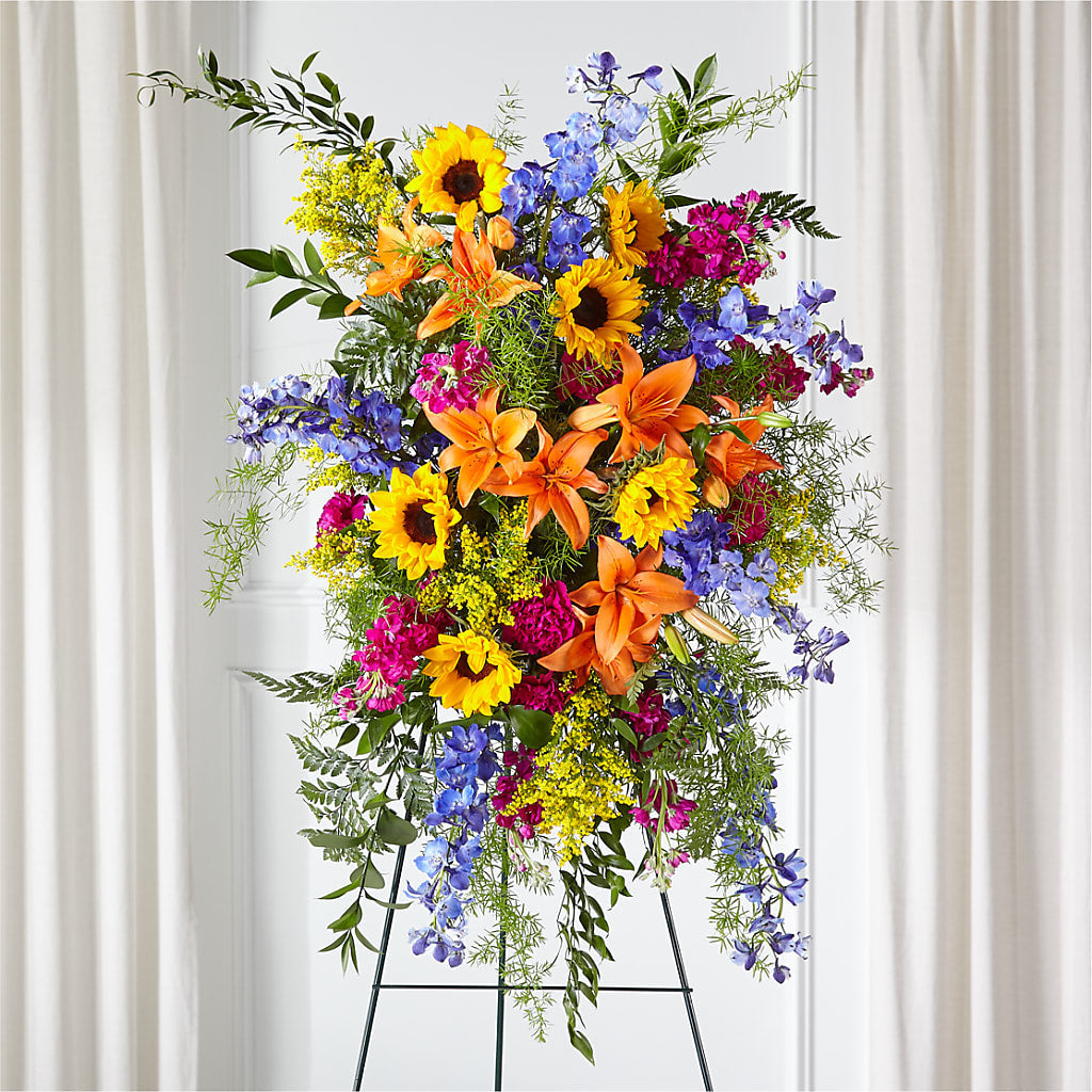Sunlit Memories Standing Spray (Standard) – Realm Of Blooms, Carnegie PA