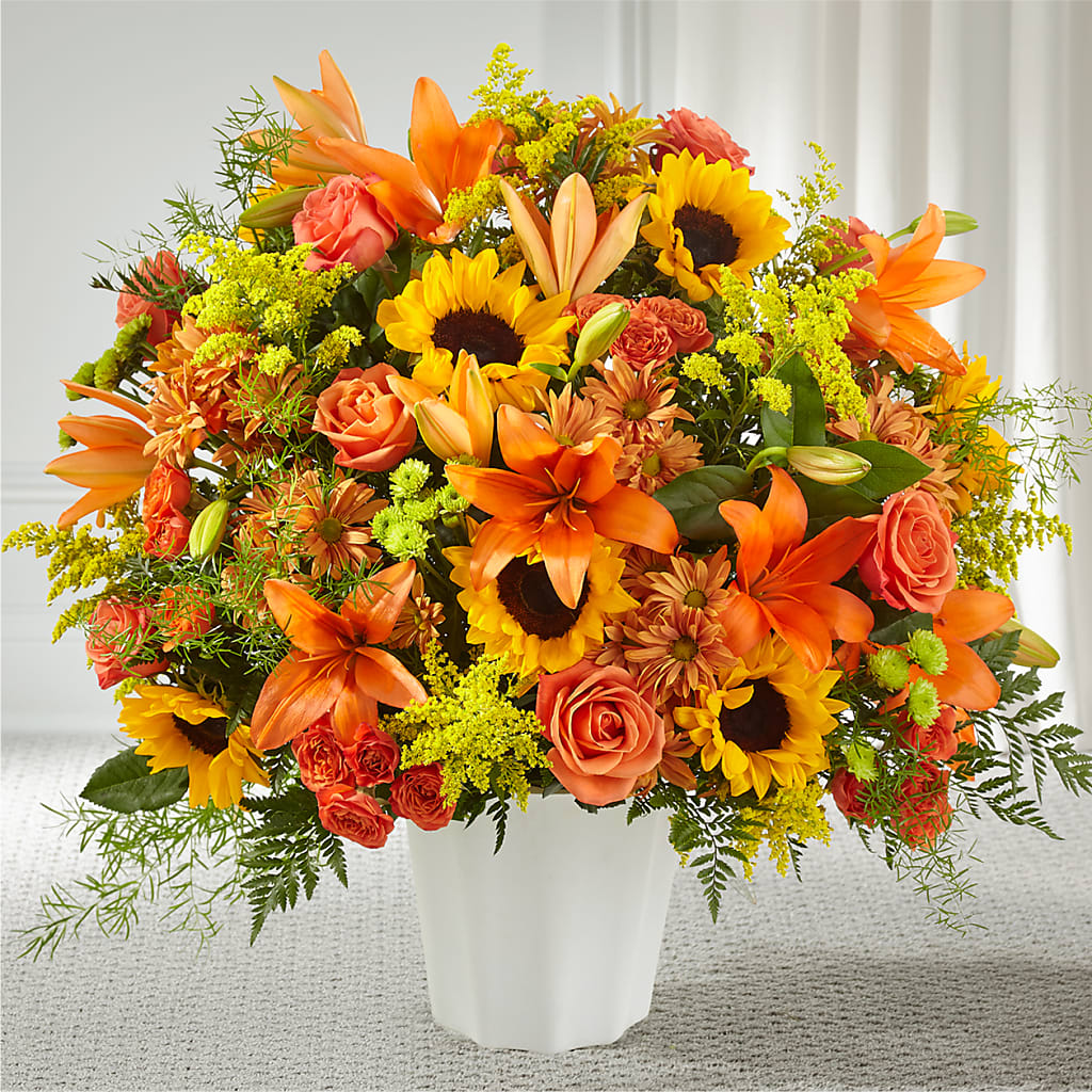 Harvest Thoughts Floor Basket – Realm Of Blooms, Carnegie PA