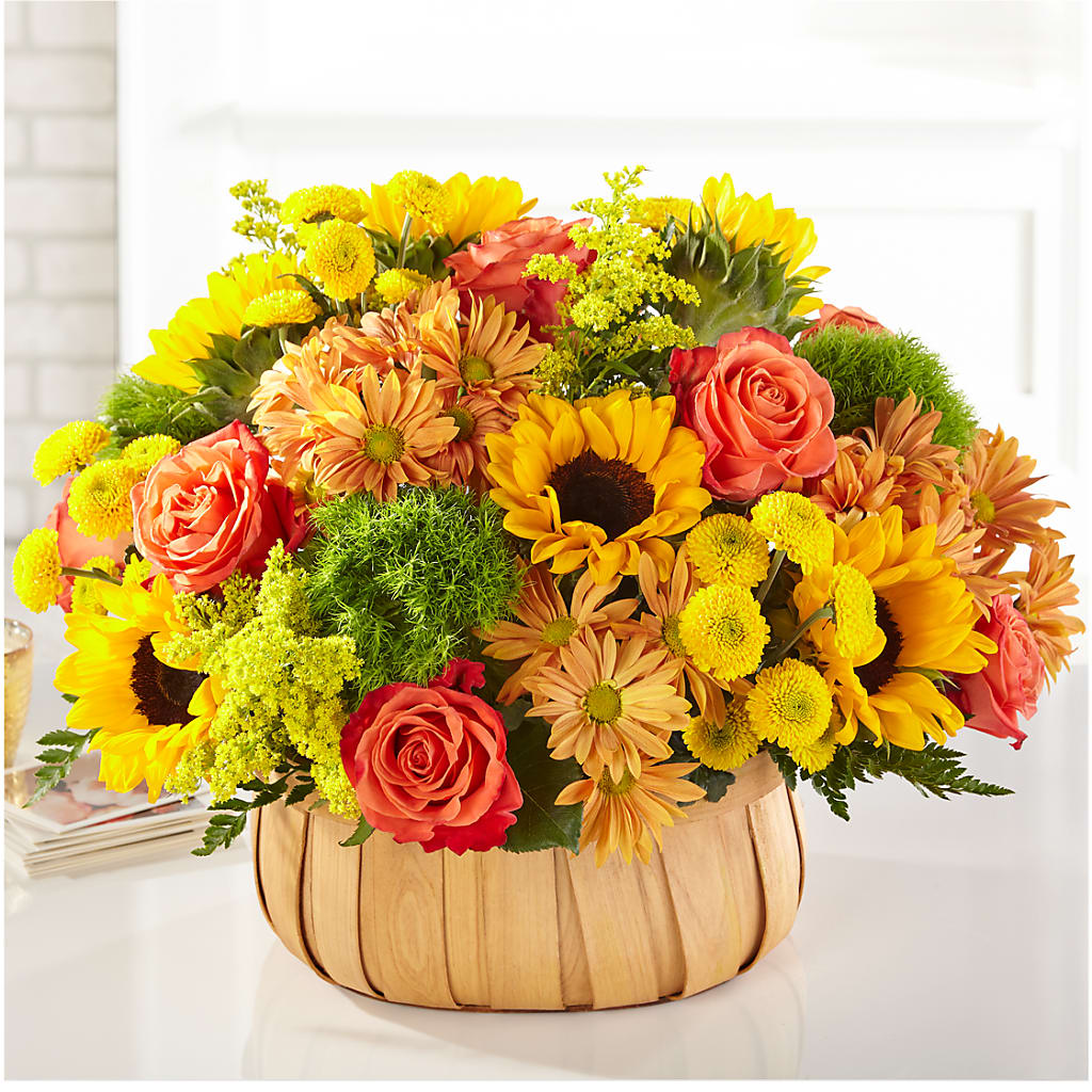 Harvest Sunflower Basket – Realm Of Blooms, Carnegie PA