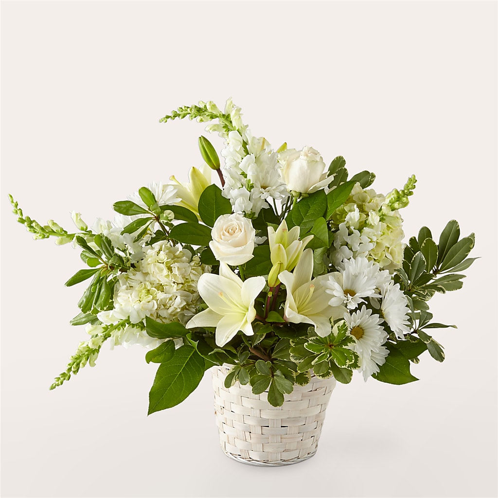 Ivory Elegance Floral Basket – Realm Of Blooms, Carnegie PA
