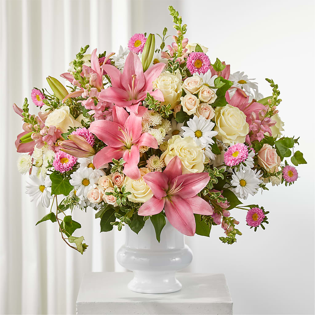 Empathetic Blooms Urn Arrangement – Realm Of Blooms, Carnegie PA