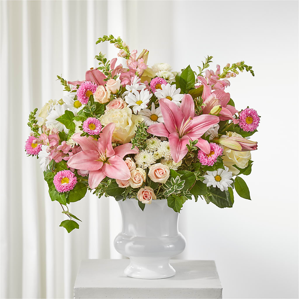 Empathetic Blooms Urn Arrangement – Realm Of Blooms, Carnegie PA