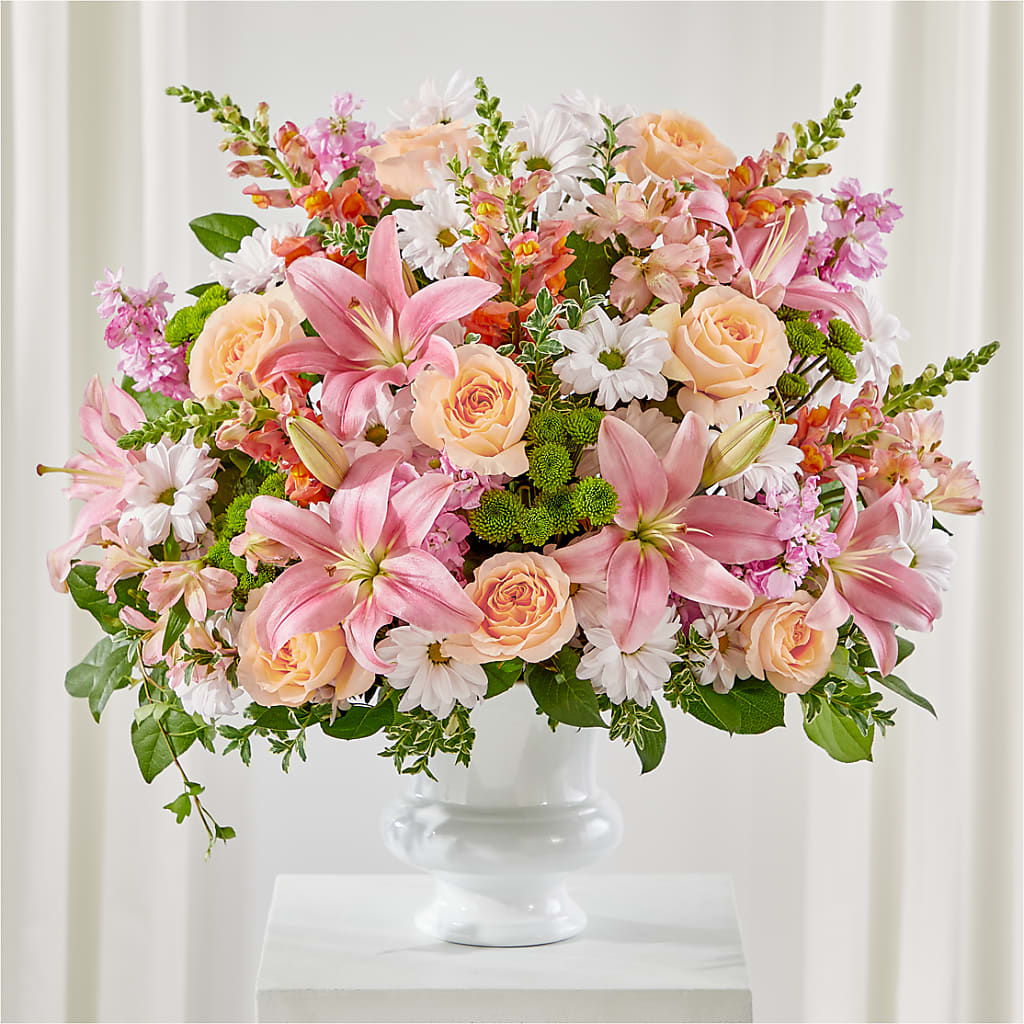 Heartfelt Gesture Urn Arrangement – Realm Of Blooms, Carnegie PA