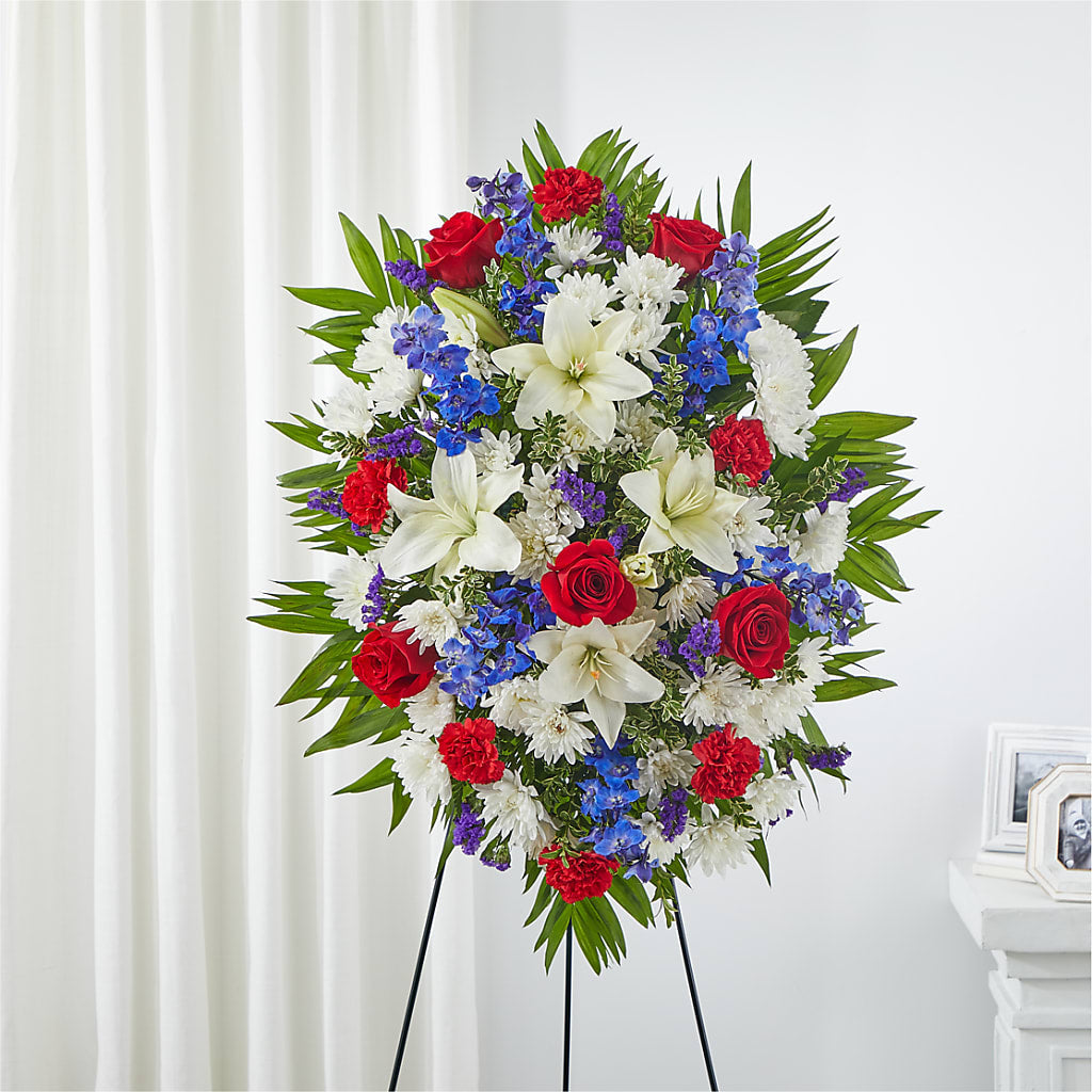 Cherished Service Standing Spray – Realm Of Blooms, Carnegie PA
