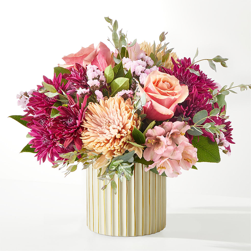 Berry Cobbler Bouquet with Ivory Vase – Realm Of Blooms, Carnegie PA