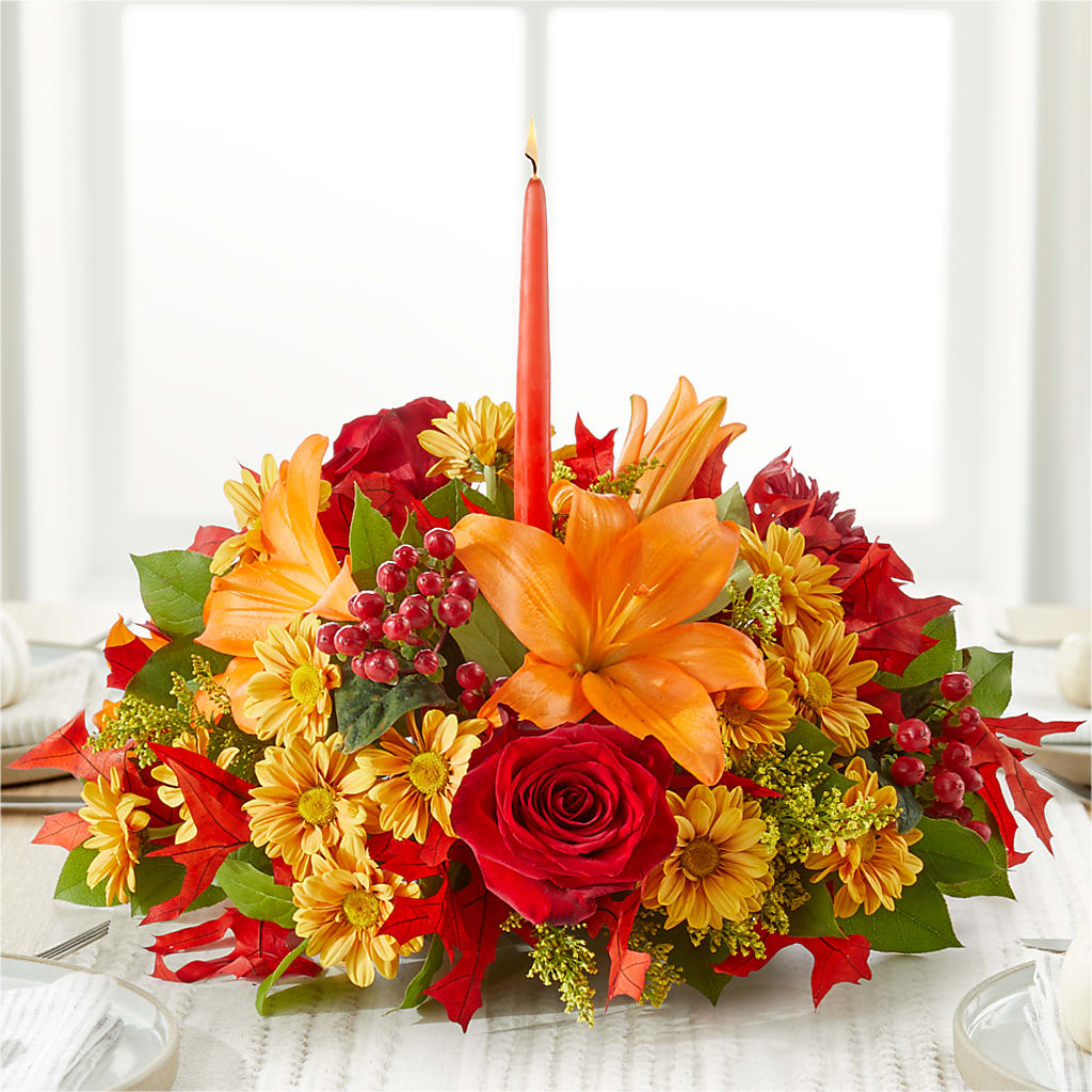 Autumn's Embrace Centerpiece – Realm Of Blooms, Carnegie PA