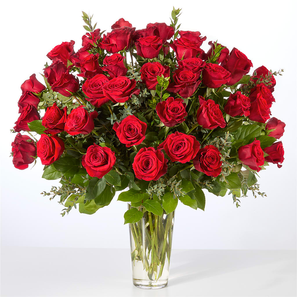 Forever Yours Fifty Stem Red Rose Bouquet – Realm Of Blooms, Carnegie PA