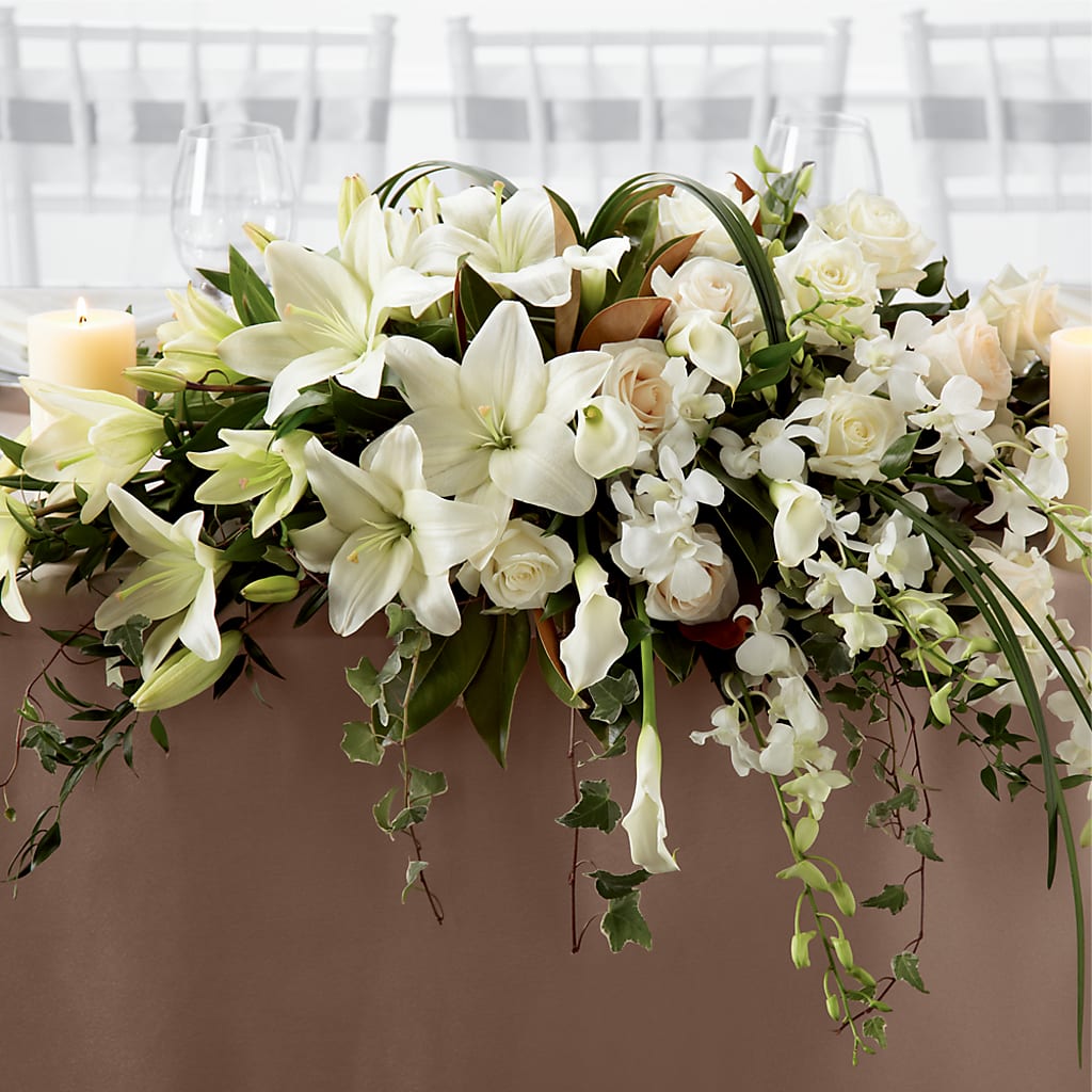 White Linen Arrangement – Realm Of Blooms, Carnegie PA