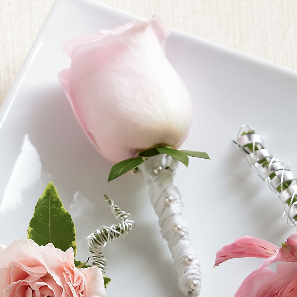 Pink Rose Boutonniere – Realm Of Blooms, Carnegie PA