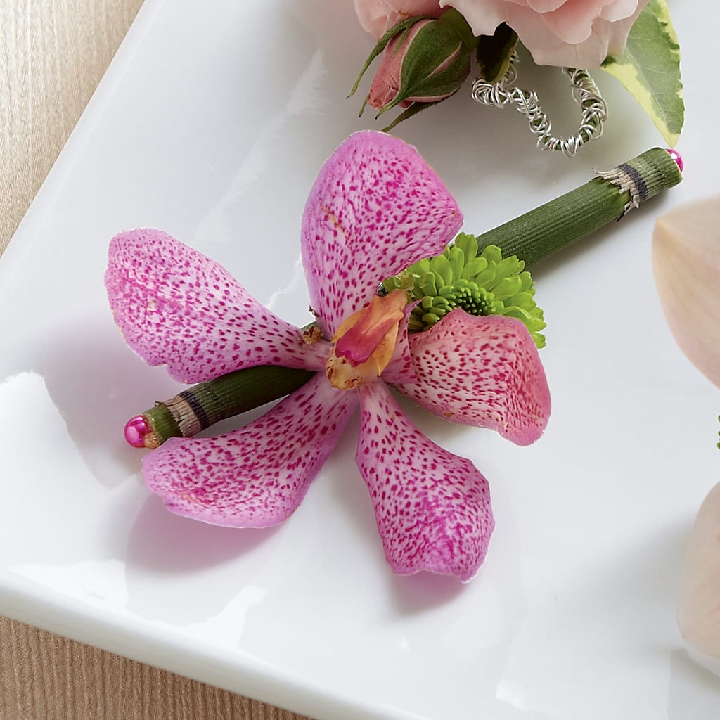 Pink Mokara Boutonniere – Realm Of Blooms, Carnegie PA