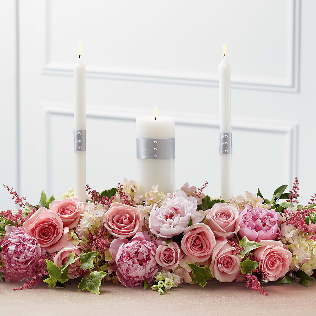 Worldwide Romance Unity Candle Arrangement – Realm Of Blooms, Carnegie PA