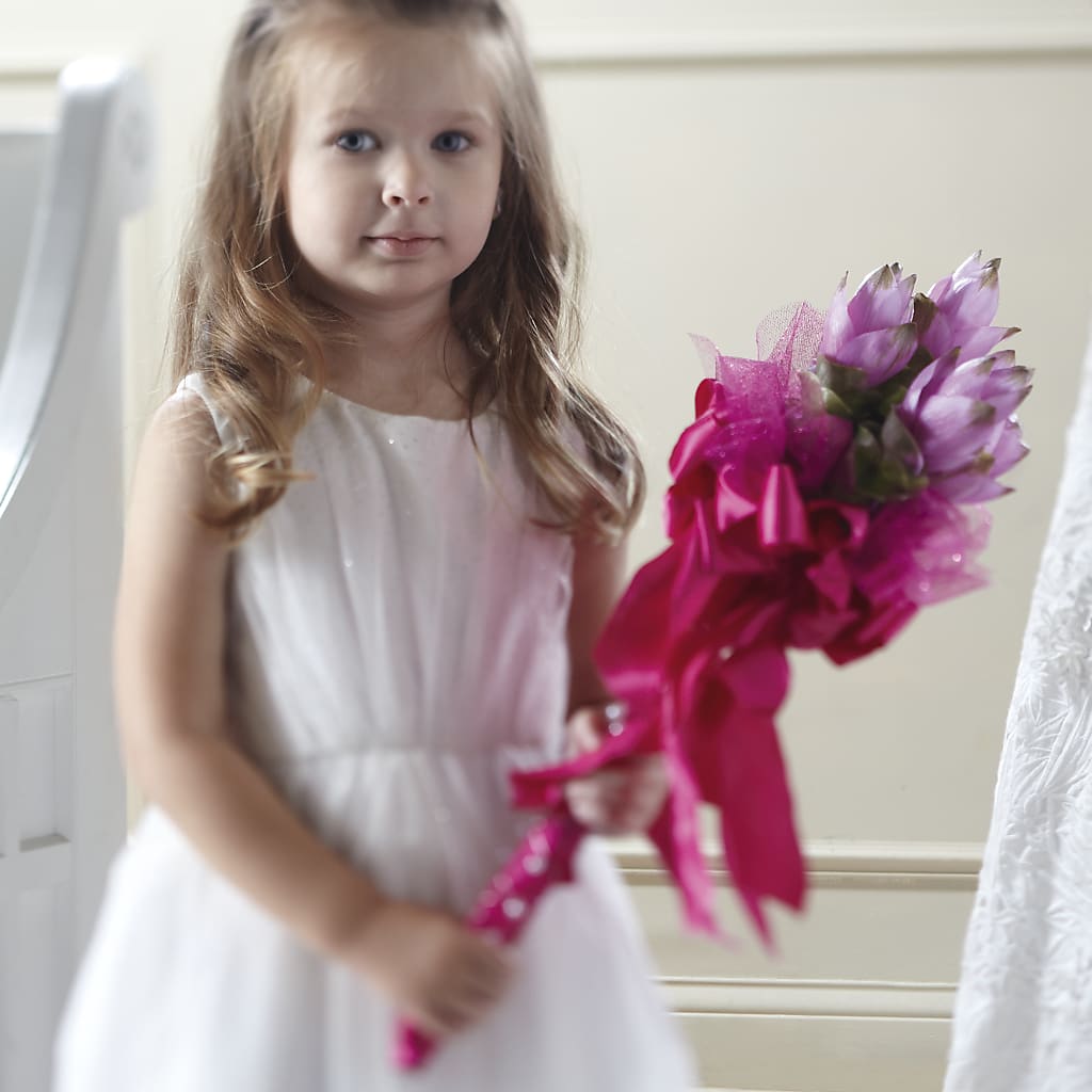 Sparkle Pink Flower Girl Bouquet – Realm Of Blooms, Carnegie PA