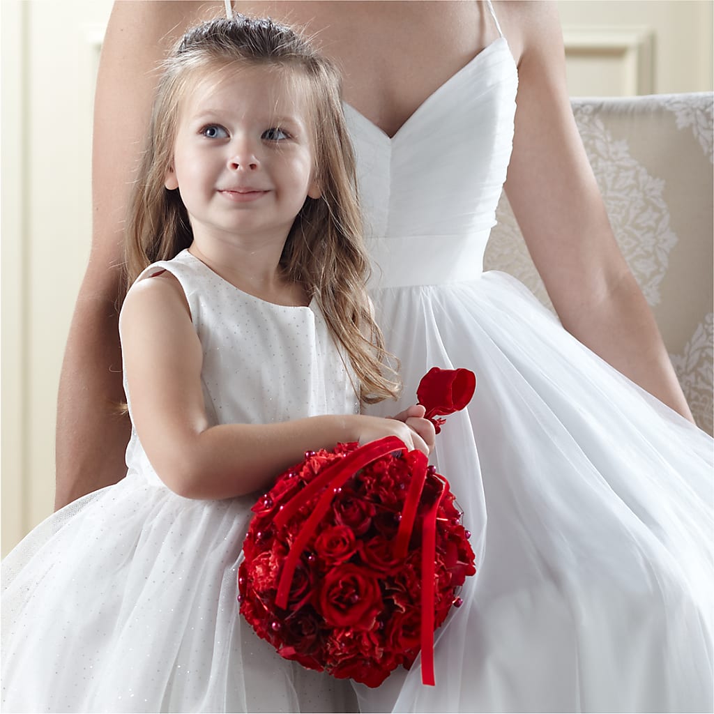 Pure at Heart Flower Girl Arrangement – Realm Of Blooms, Carnegie PA