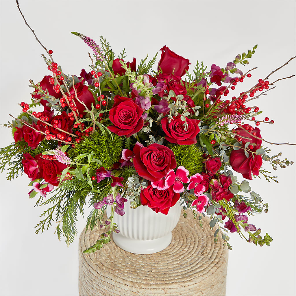 Big Red Bow Bouquet –  Realm Of Blooms, Carnegie PA