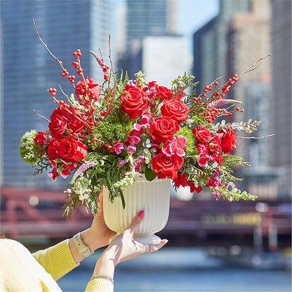 Big Red Bow Bouquet –  Realm Of Blooms, Carnegie PA