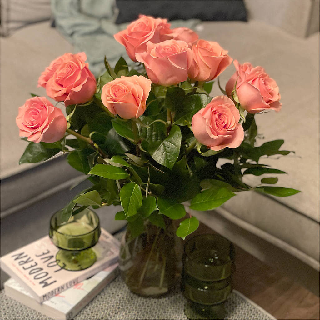 Long Stem Pink Rose Bouquet –  Realm Of Blooms, Carnegie PA
