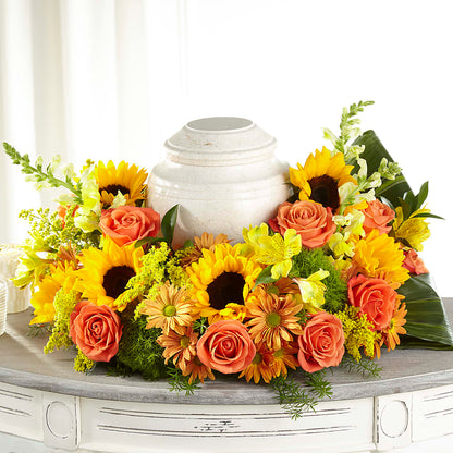 Faithful Sunflower Cremation Adornment –  Realm Of Blooms, Carnegie PA