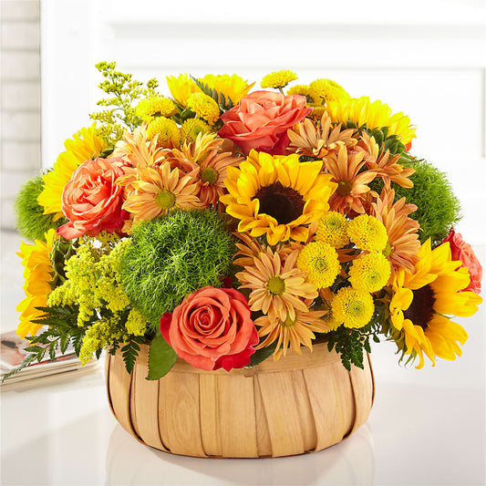 Harvest Sunflower Basket –  Realm Of Blooms, Carnegie PA