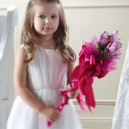 Sparkle Pink Flower Girl Bouquet –  Realm Of Blooms, Carnegie PA