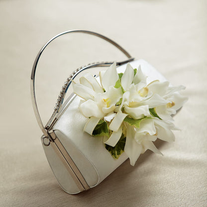 White Purse Decor –  Realm Of Blooms, Carnegie PA
